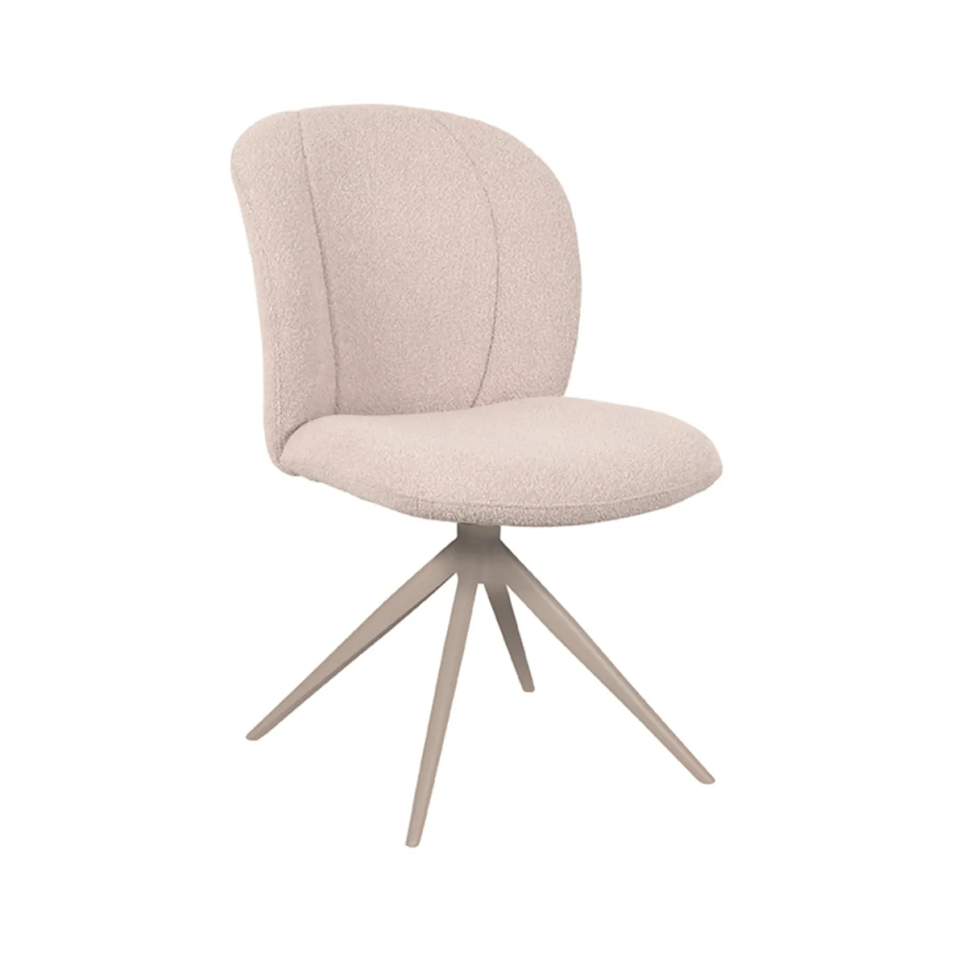 LABEL51 Eetkamerstoel Kimo Bouclé Naturel/Taupe Draaibaar