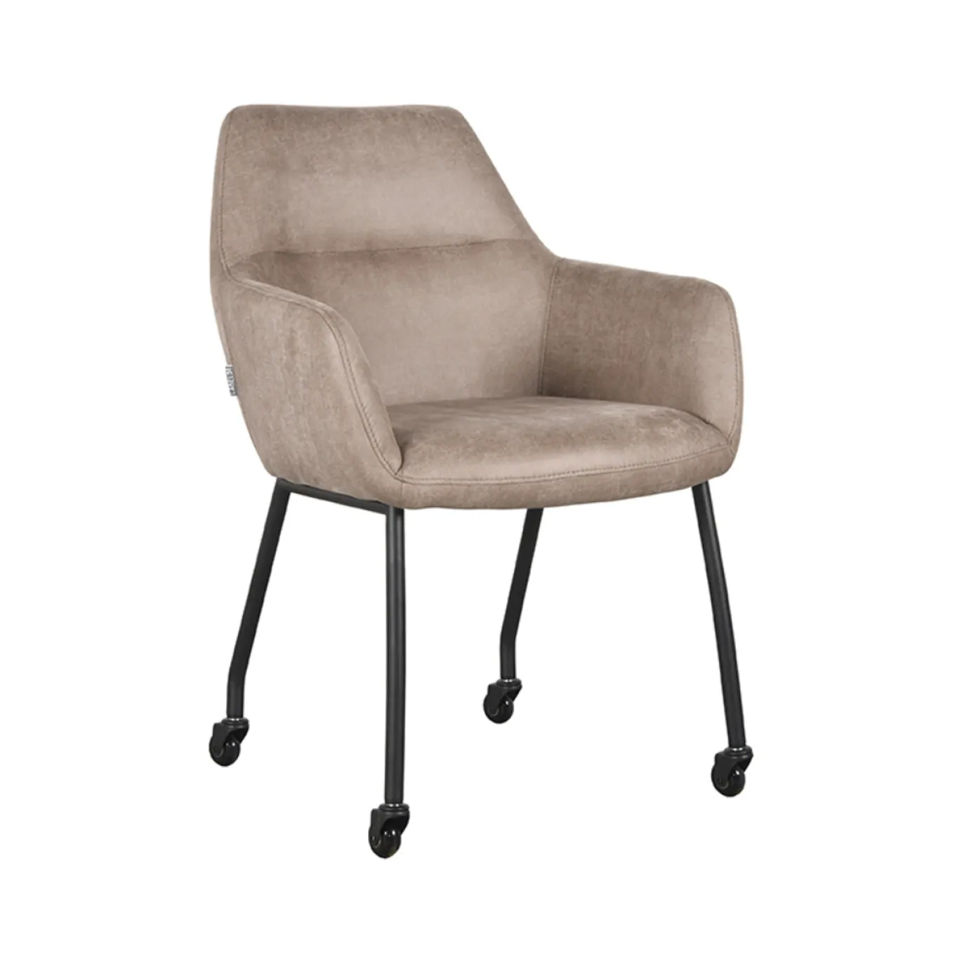 LABEL51 Eetkamerstoel Lenny Taupe Micro Suède