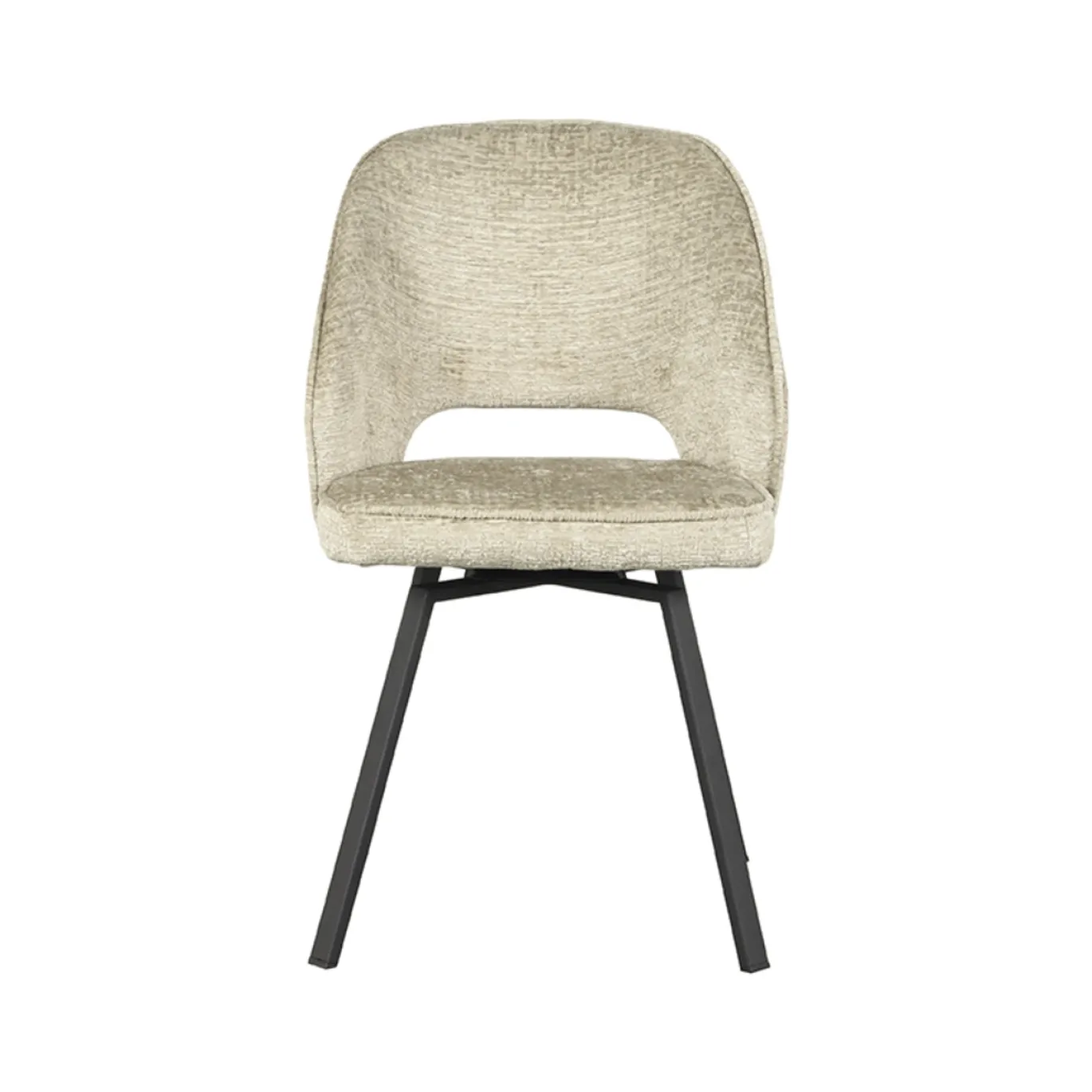 LABEL51 Eetkamerstoel Lewis Beige Fluweel