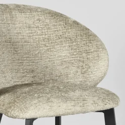 LABEL51 Eetkamerstoel Logan Beige Fluweel