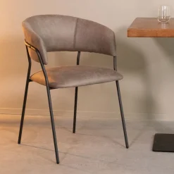 LABEL51 Eetkamerstoel Luuk Micro Suède Taupe