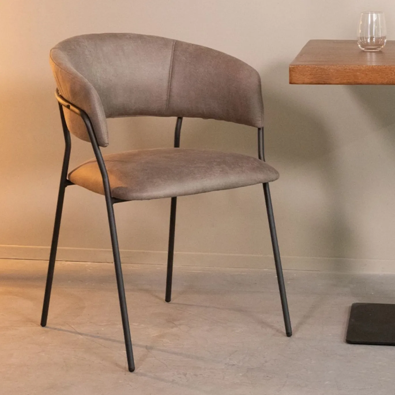 LABEL51 Eetkamerstoel Luuk Micro Suède Taupe