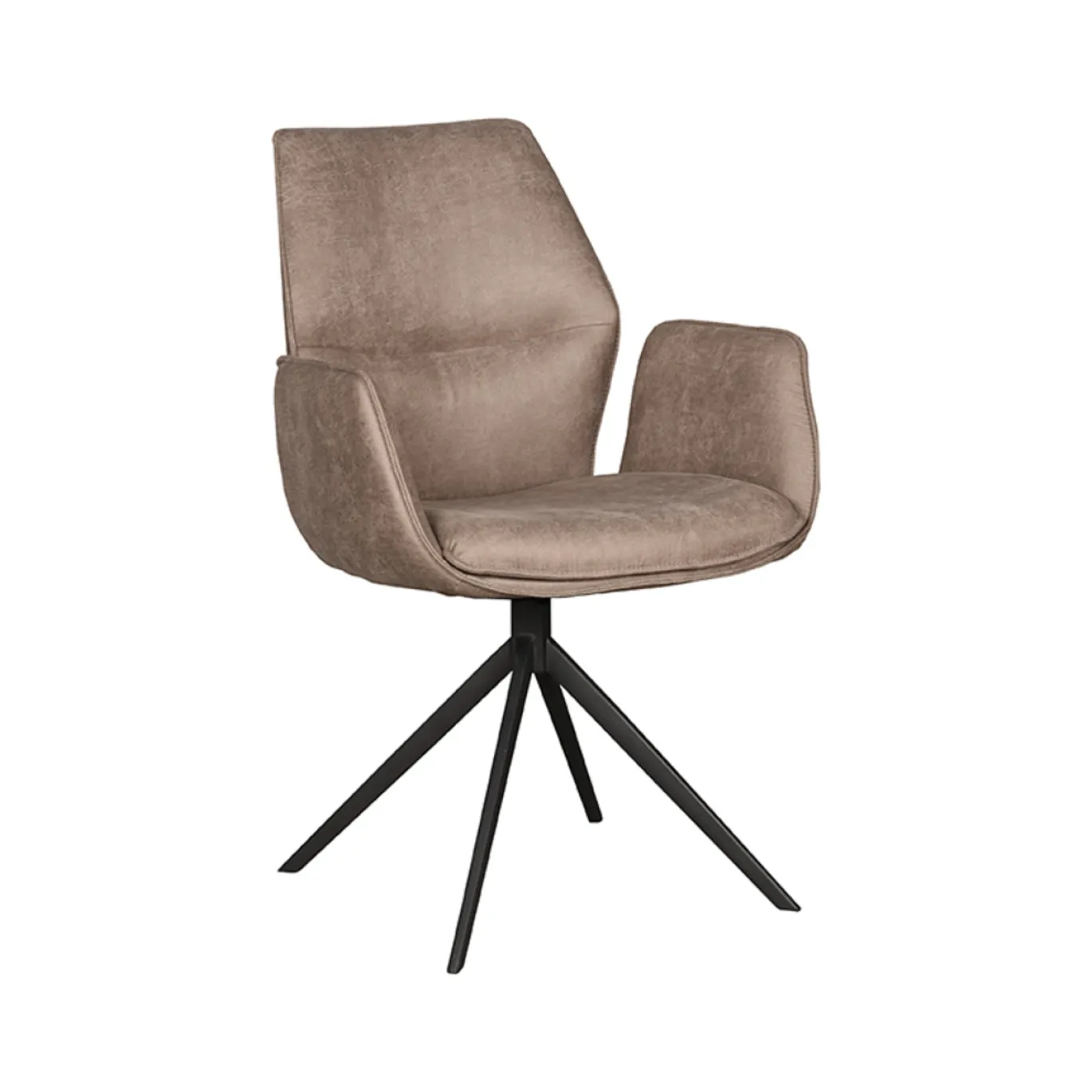 LABEL51 Eetkamerstoel Mellow Taupe Micro Suede Draaibaar
