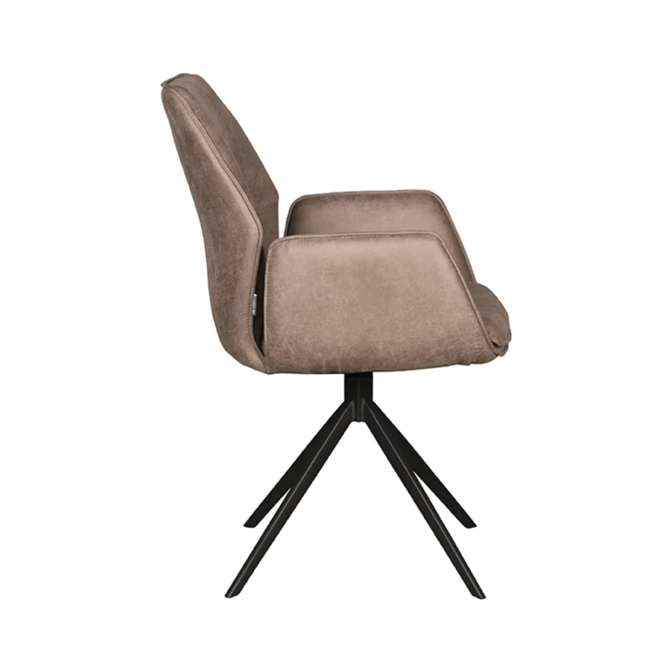 LABEL51 Eetkamerstoel Mellow Taupe Micro Suede Draaibaar
