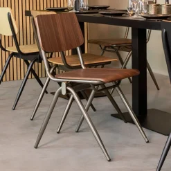 LABEL51 Eetkamerstoel Solid Donkerbruin