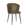 LABEL51 Eetkamerstoel Wave Army green Microfiber