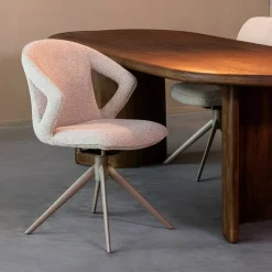 LABEL51 Eetkamerstoel Zurich Bouclé Naturel/Taupe