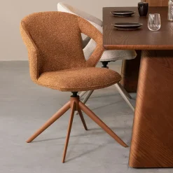 LABEL51 Eetkamerstoel Zurich Bouclé Koraal