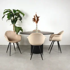 LABEL51 Eetkamertafel Oliva Zwart Eiken