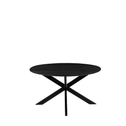 LABEL51 Eettafel Otis Zwart Mangohout Ø130cm