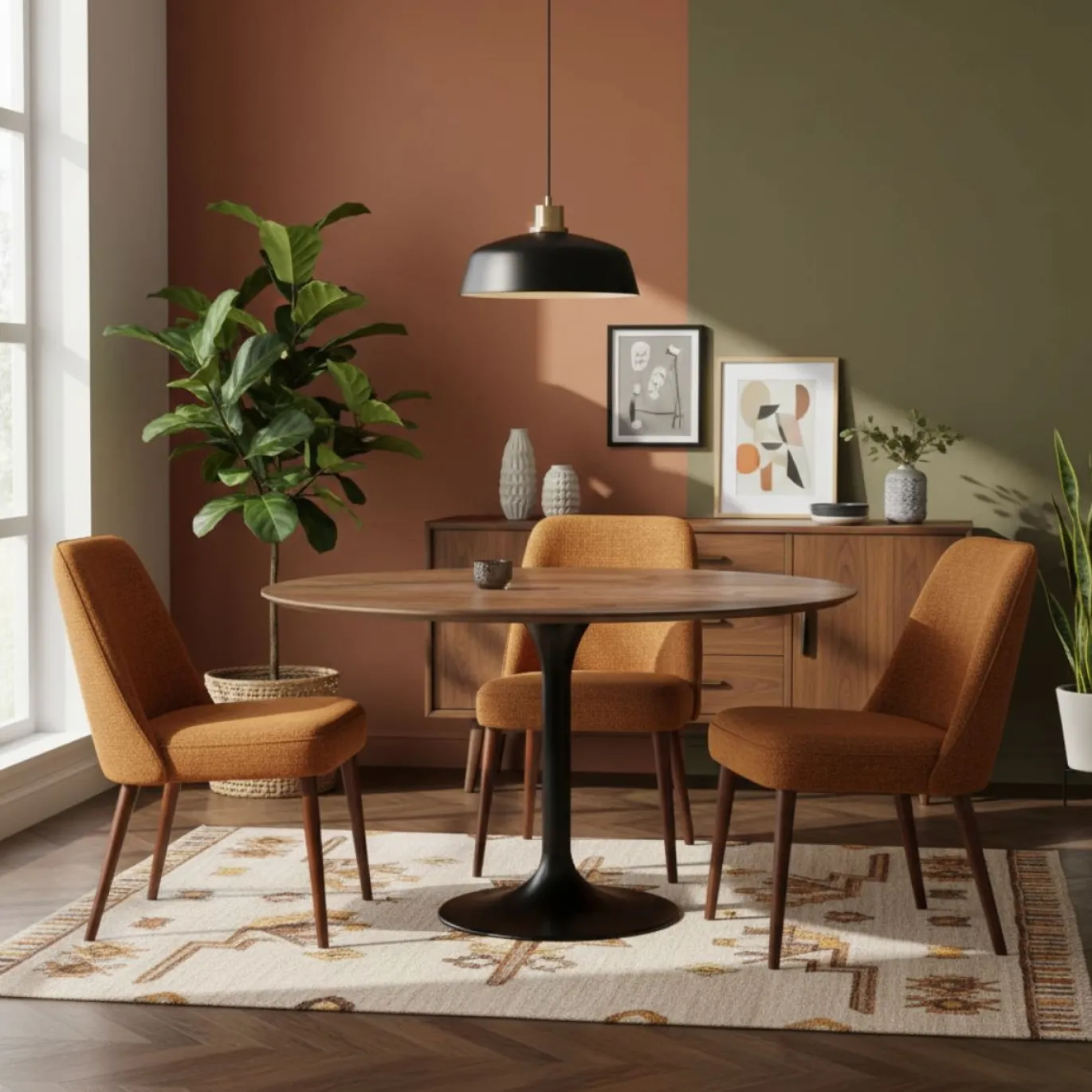 LABEL51 Eettafel Otto 130x130x75 cm Espresso Mangohout