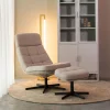 LABEL51 Fauteuil Alvar + Hocker Naturel Boucle
