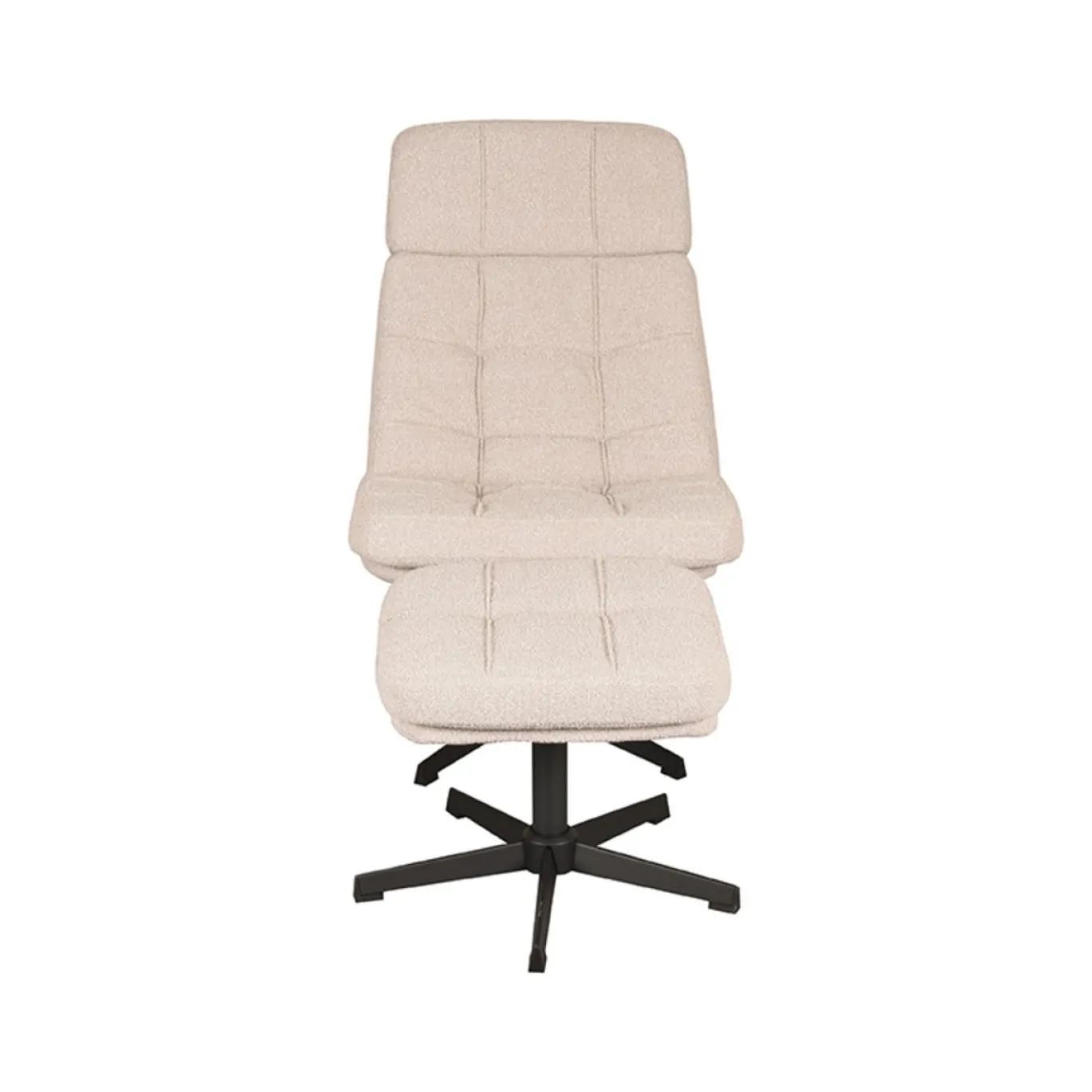 LABEL51 Fauteuil Alvar + Hocker Naturel Boucle