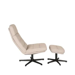 LABEL51 Fauteuil Alvar + Hocker Naturel Boucle