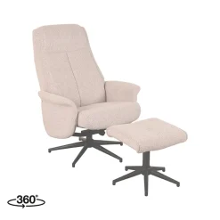 LABEL51 Fauteuil Bergen Touch Naturel + Hocker