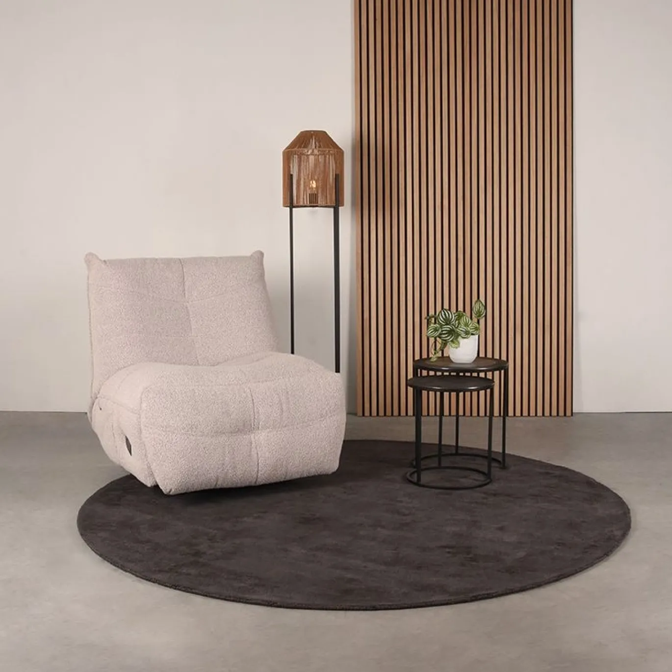 LABEL51 Fauteuil Take It Easy Naturel Boucle