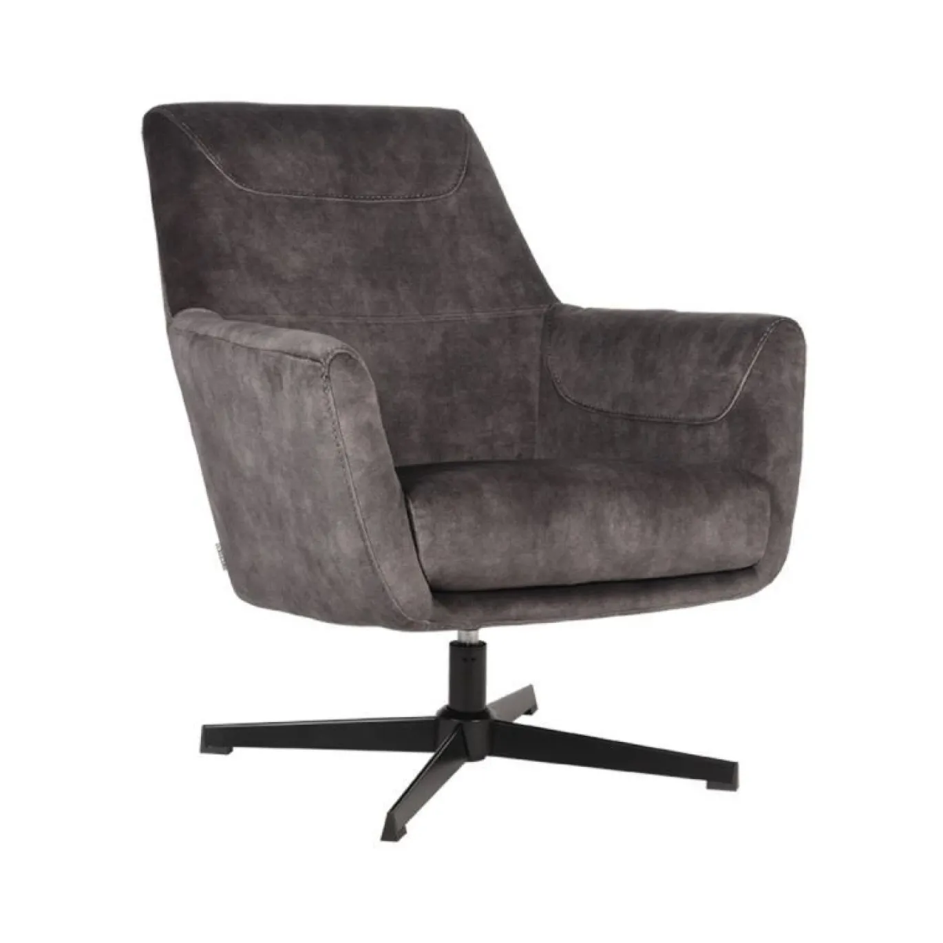 LABEL51 Fauteuil Toby Antraciet Velours