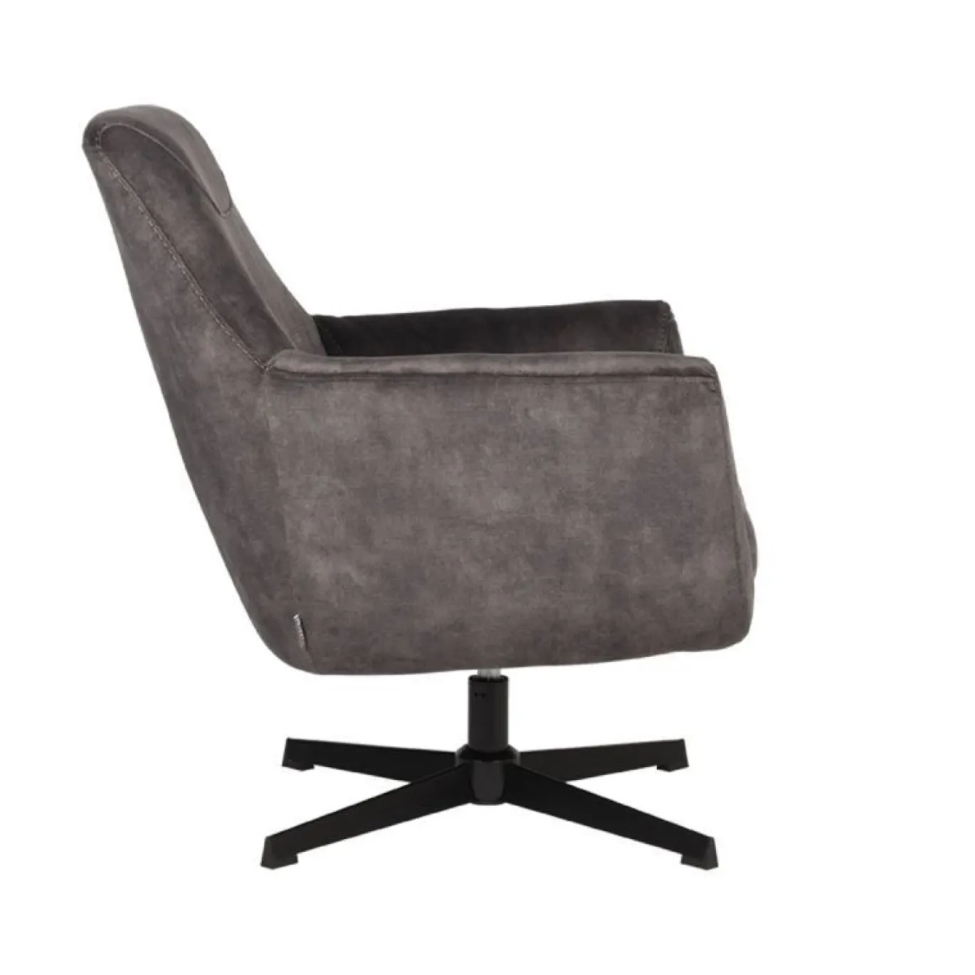 LABEL51 Fauteuil Toby Antraciet Velours