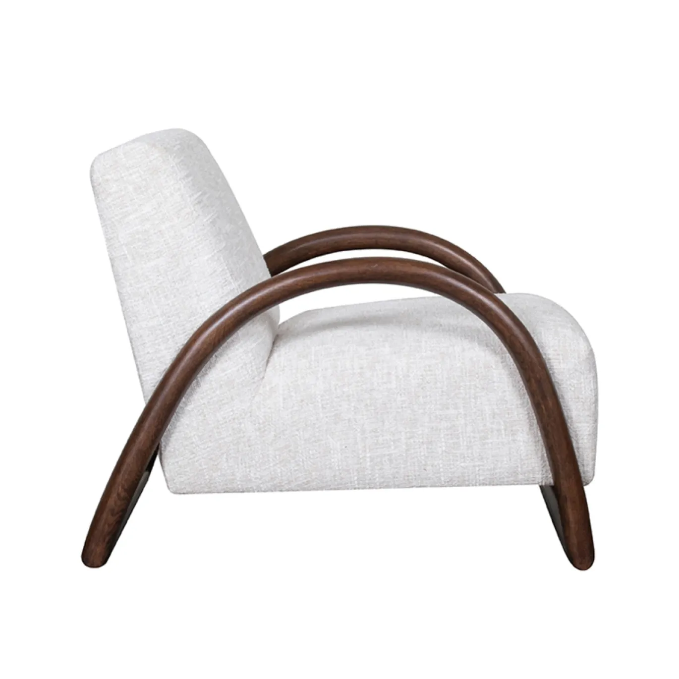 LABEL51 Fauteuil Viggo Bouclé Naturel/Walnoot