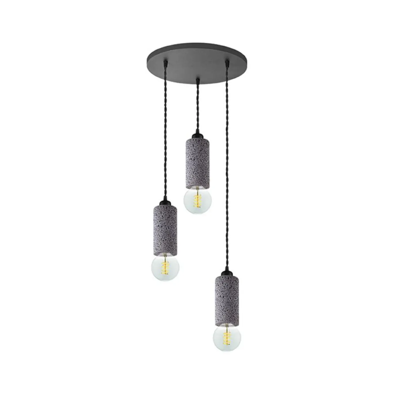 LABEL51 Hanglamp Fresco Concrete Beton 3-Lichts Getrapt