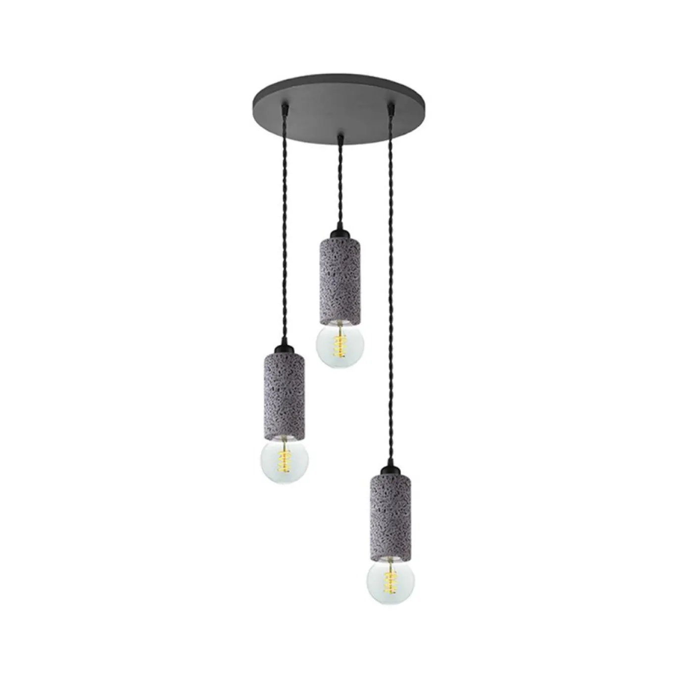 LABEL51 Hanglamp Fresco Concrete Beton 3-Lichts Getrapt
