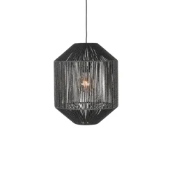 LABEL51 Hanglamp Ibiza - Zwart - Jute - 1-Lichts Cilinder