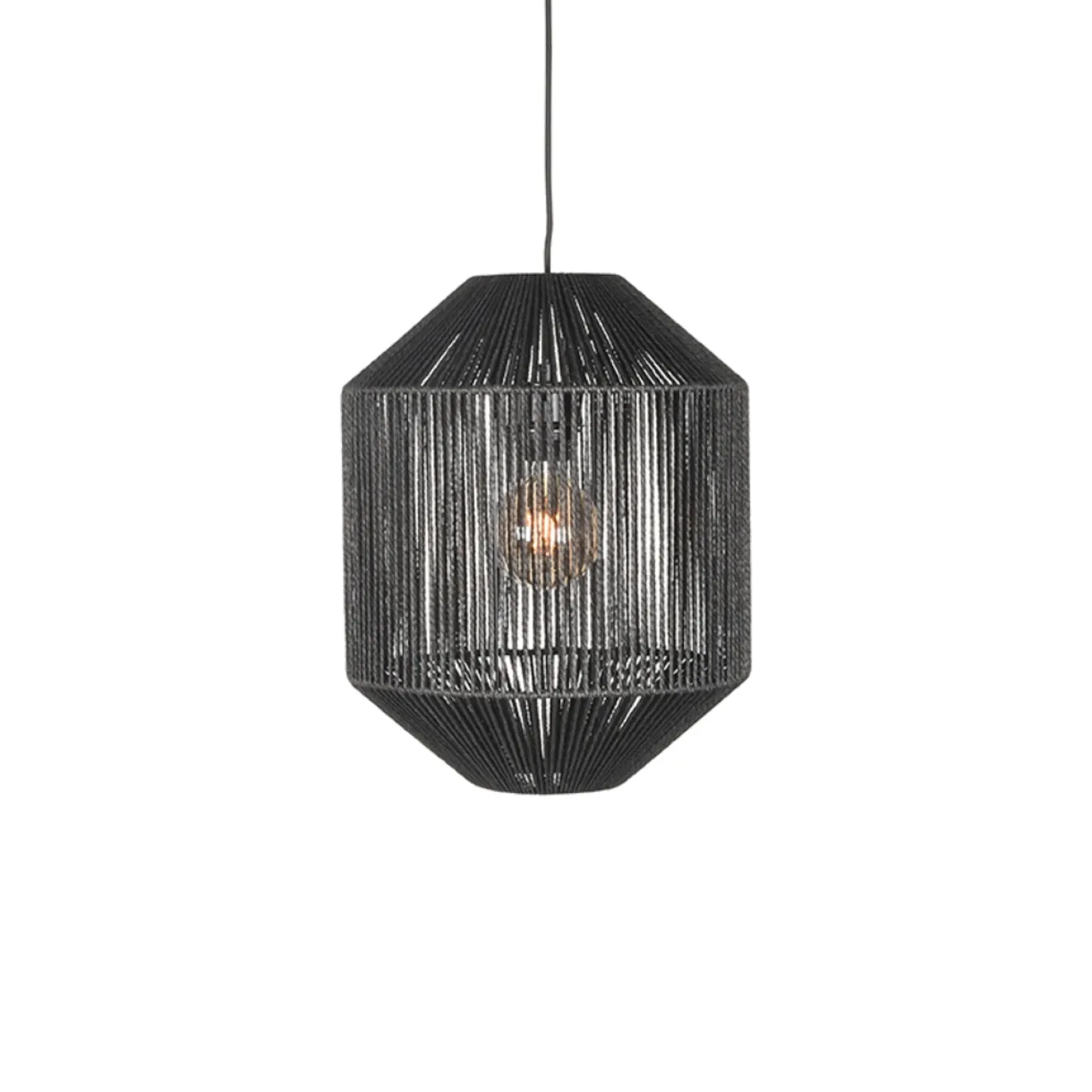 LABEL51 Hanglamp Ibiza - Zwart - Jute - 1-Lichts Cilinder
