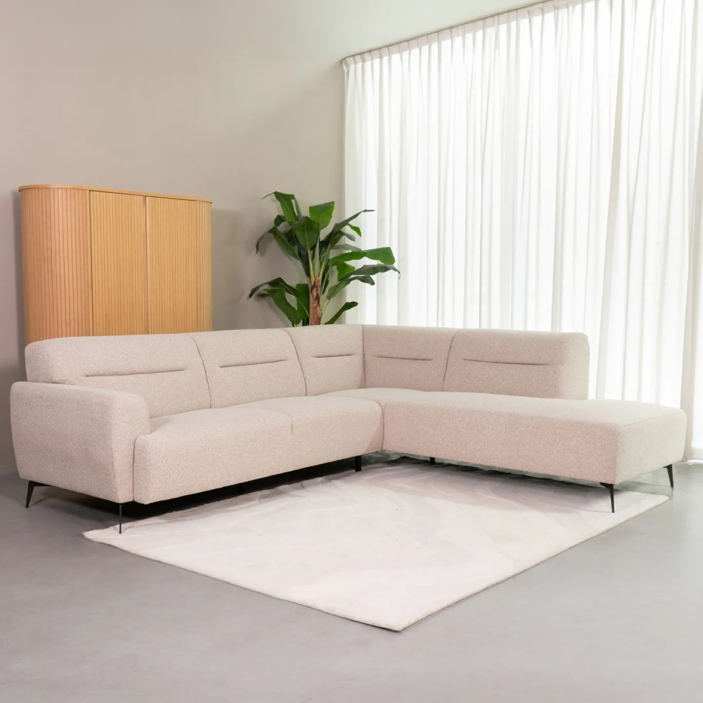 LABEL51 Hoekbank Bolzano Bouclé Naturel Rechts