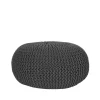 Label51 Poef Knitted Antraciet Katoen L