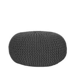 Label51 Poef Knitted Antraciet Katoen L