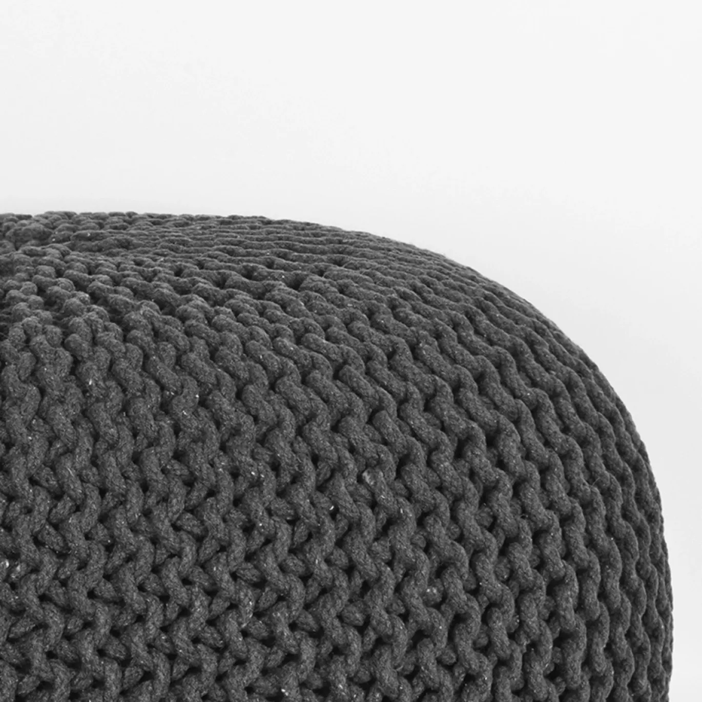 Label51 Poef Knitted Antraciet Katoen L