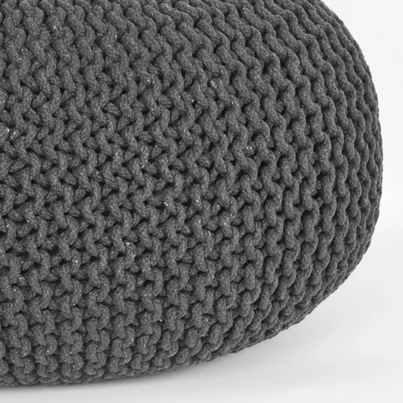 Label51 Poef Knitted Antraciet Katoen L