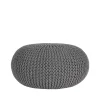 Label51 Poef Knitted Donkergrijs Katoen L