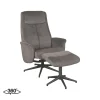LABEL51 Relaxfauteuil Bergen Antraciet Cosmo Incl. Hocker