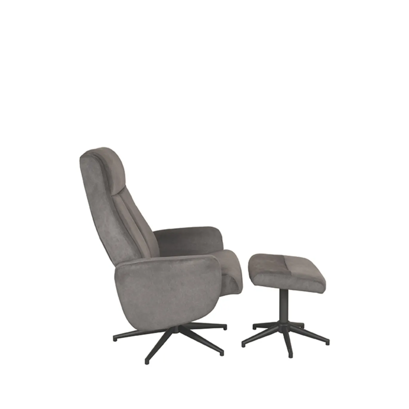 LABEL51 Relaxfauteuil Bergen Antraciet Cosmo Incl. Hocker