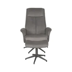 LABEL51 Relaxfauteuil Bergen Antraciet Cosmo Incl. Hocker