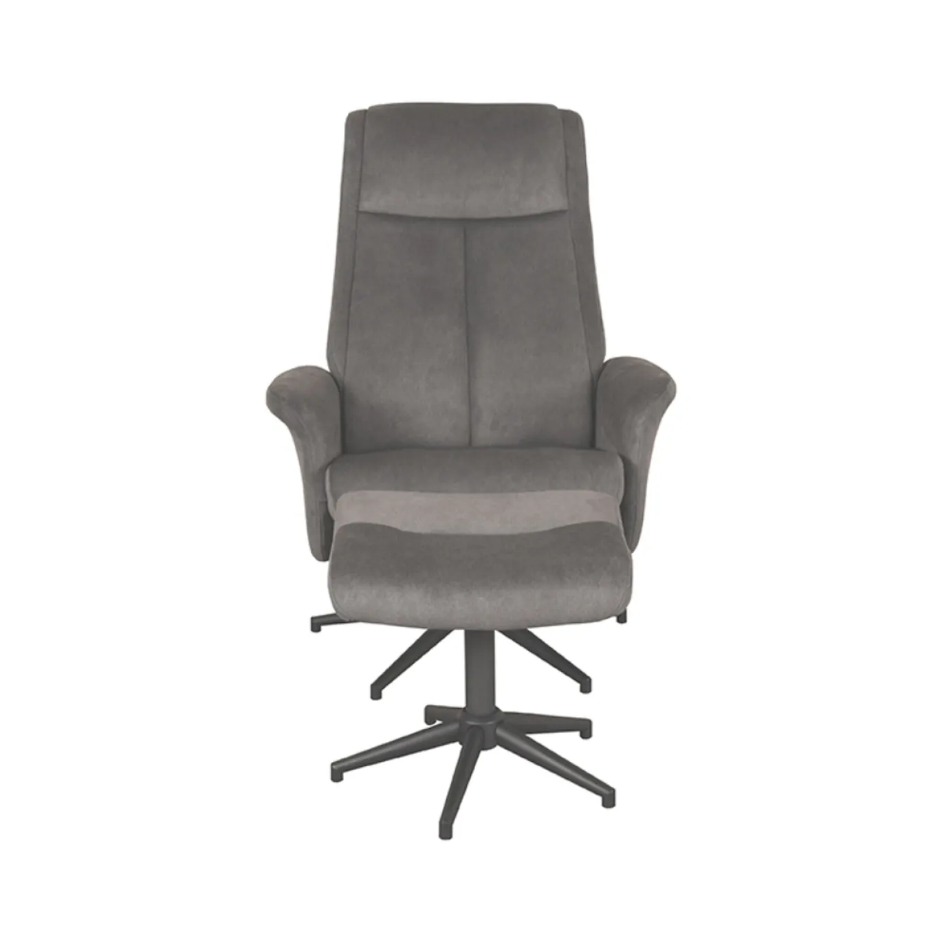 LABEL51 Relaxfauteuil Bergen Antraciet Cosmo Incl. Hocker