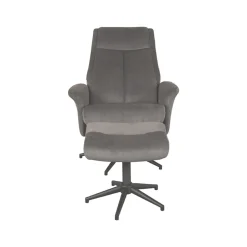 LABEL51 Relaxfauteuil Bergen Antraciet Cosmo Incl. Hocker
