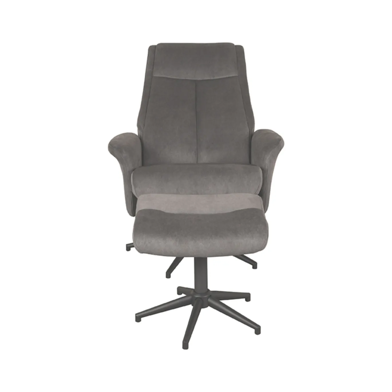 LABEL51 Relaxfauteuil Bergen Antraciet Cosmo Incl. Hocker