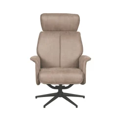 LABEL51 Relaxfauteuil Verdal Taupe Micro Suede