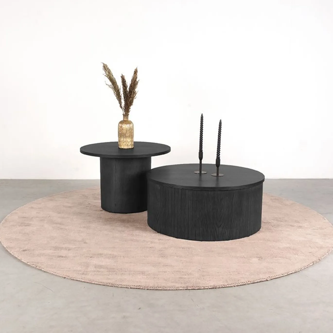 LABEL51 Salontafel Oliva Zwart Eiken Ø60cm