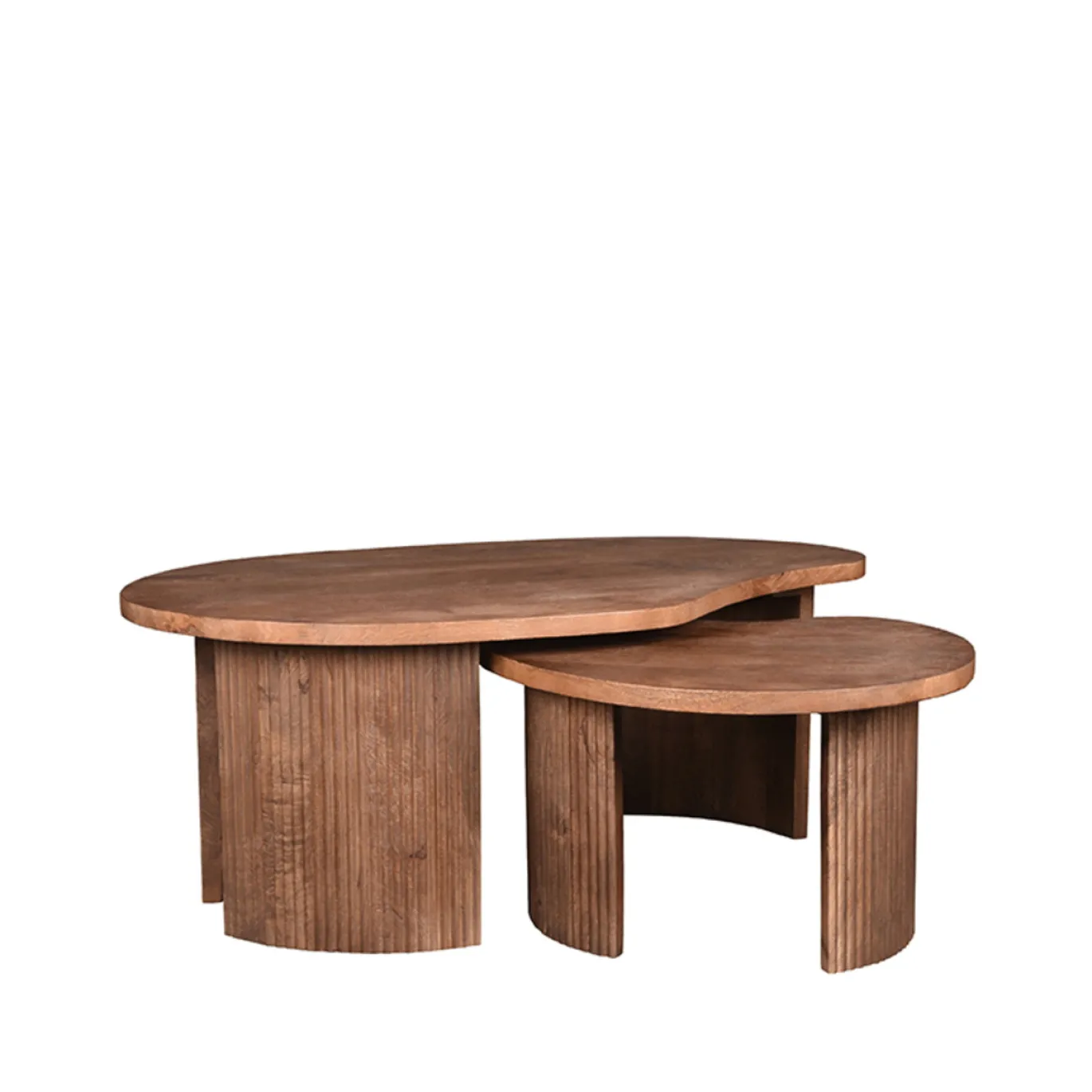LABEL51 Salontafel Set Timon 100x58x40 cm Espresso Mangohout