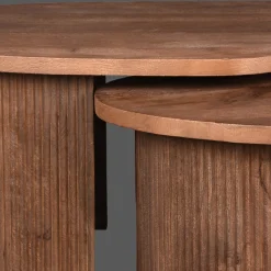 LABEL51 Salontafel Set Timon 100x58x40 cm Espresso Mangohout