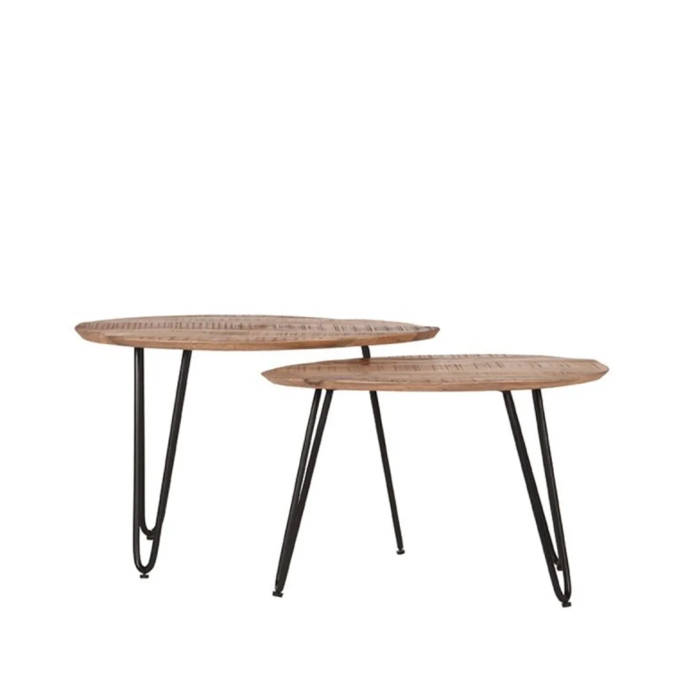 LABEL51 Salontafels Frisk Rough Mangohout (Set van 2)