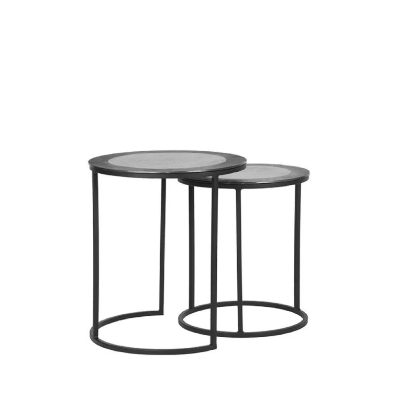 LABEL51 Salontafels Pair Antiek Ash Metaal 40 cm (Set van 2)