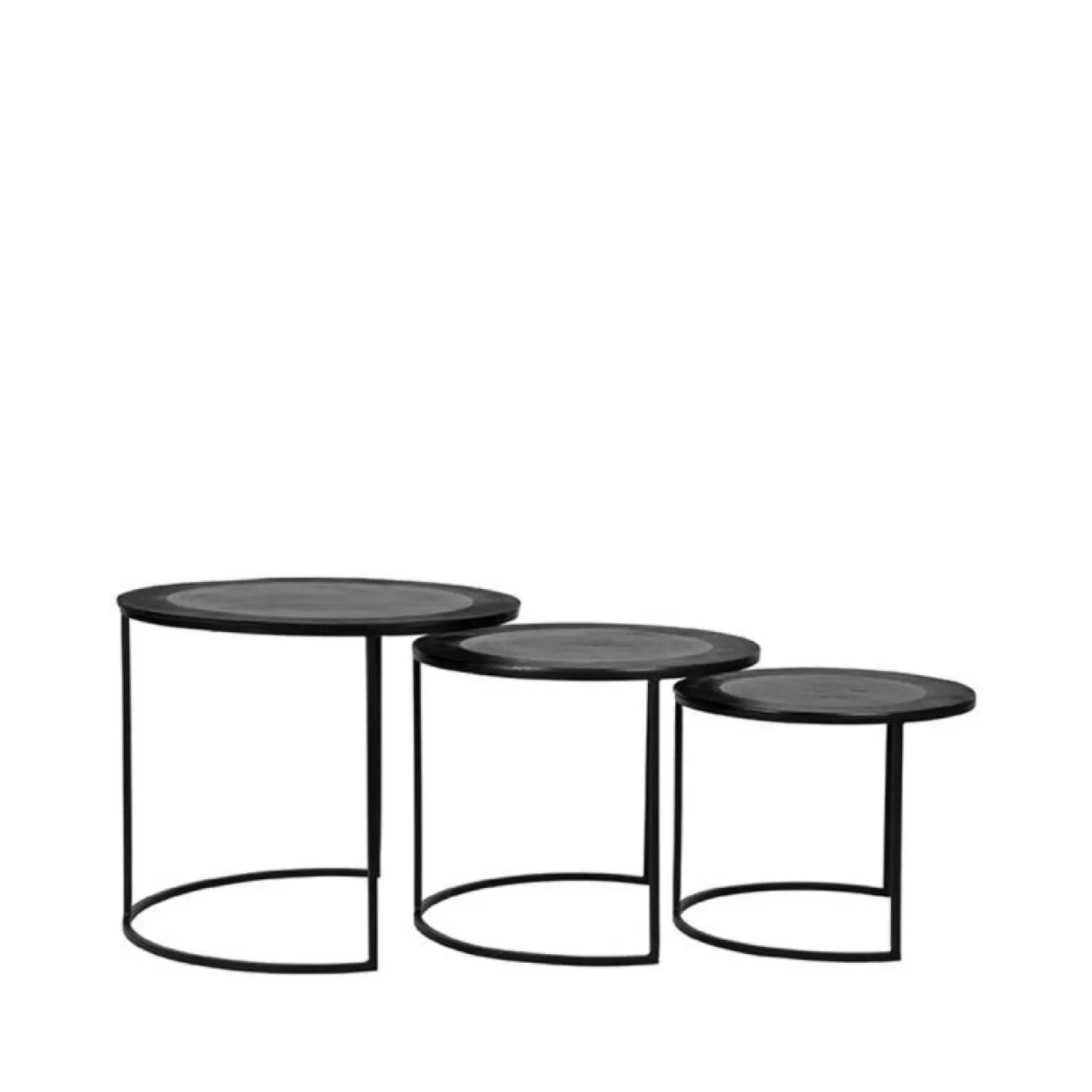 LABEL51 Salontafels Tres Zwart Metaal (Set van 3)