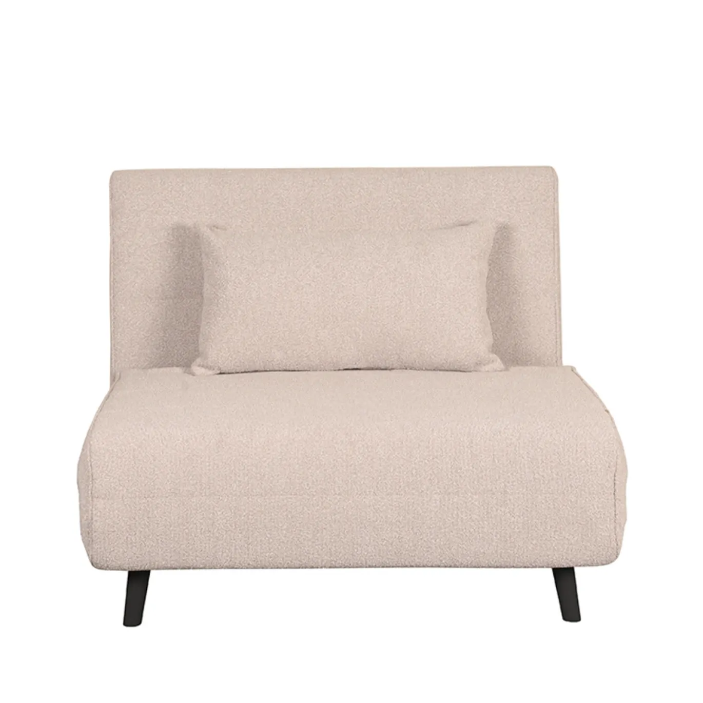 LABEL51 Slaapbank Single Bouclé Naturel/Zwart