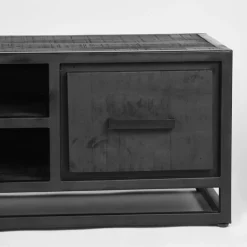 LABEL51 Tv-meubel Chili Zwart Mangohout 120x45x40 cm