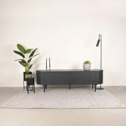 LABEL51 Tv-Meubel Oliva 180x47x55 cm Zwart Eiken