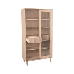 LABEL51 Vitrinekast Jule Naturel Eikenhout 100x180cm